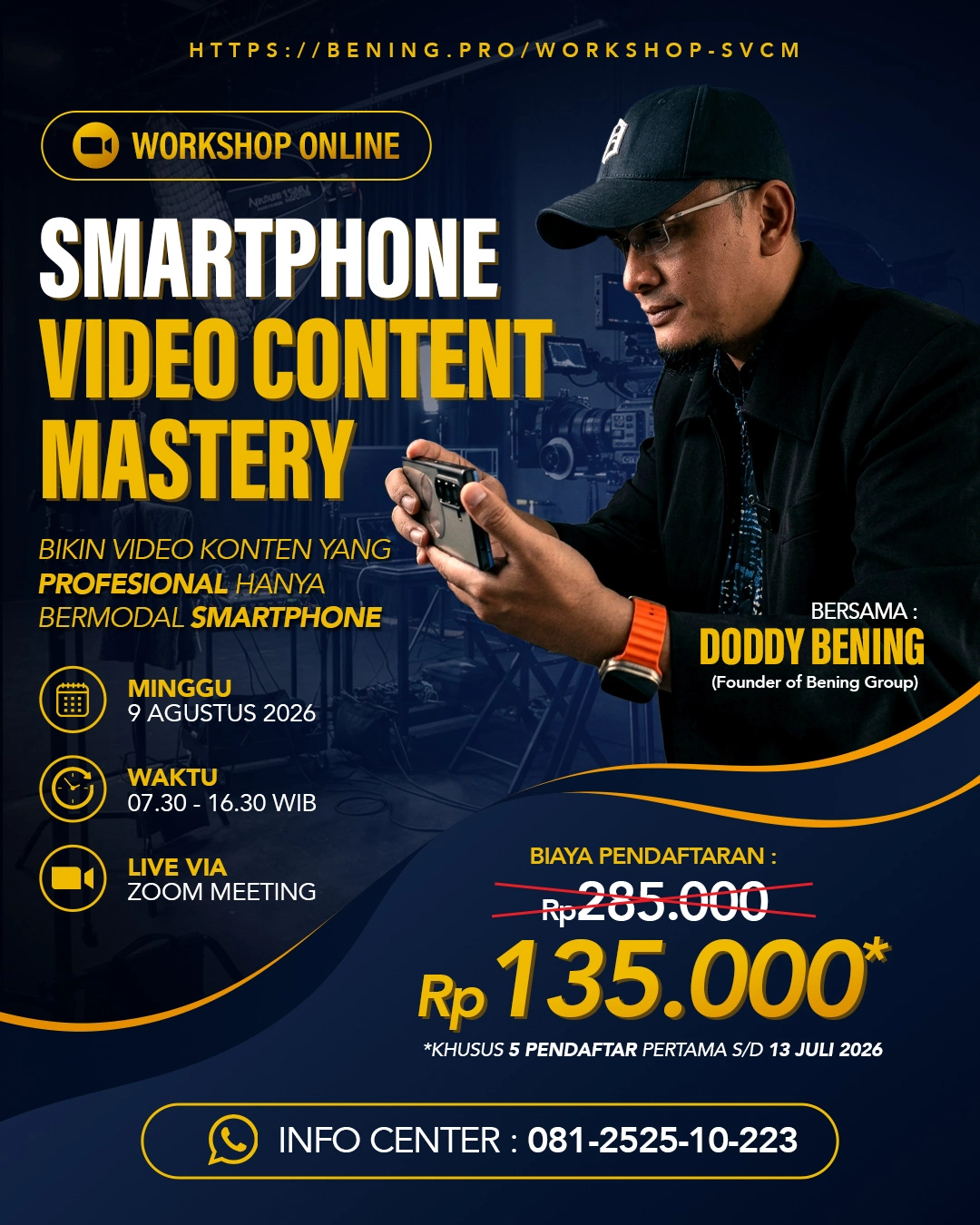 Brosur Zoominar Smartphone Video Content Mastery bersama Doddy Bening